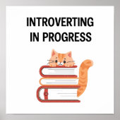 Poster Relatable Introvert Humor with Cat and Books (Devant)