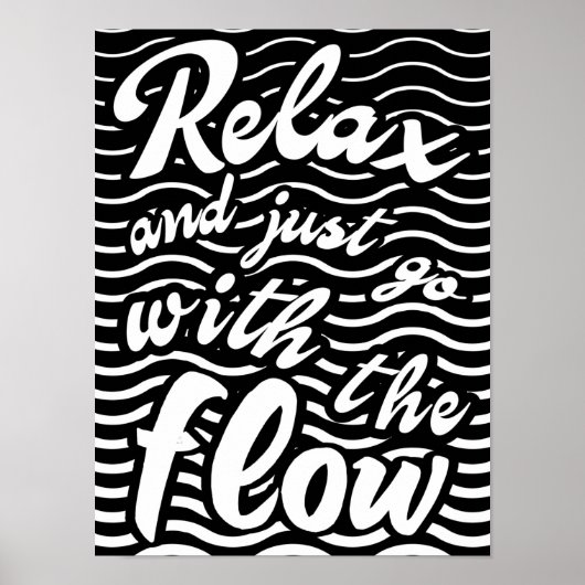 Poster Relax et aller avec le flux, version vagues (Devant)