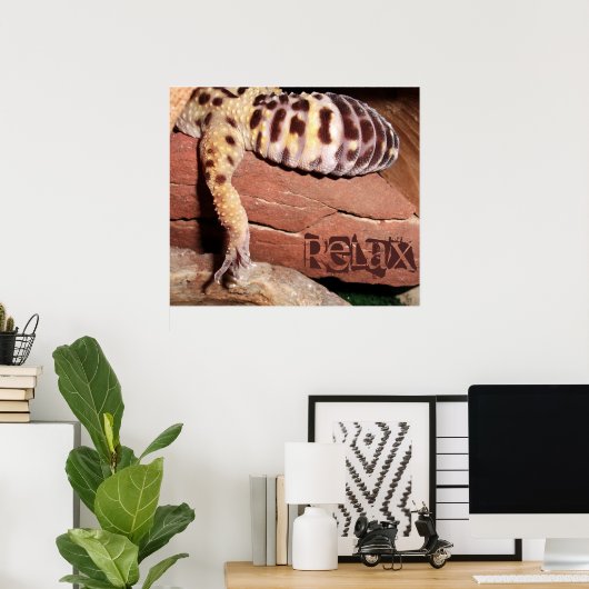 Poster "Relax" Léopard Léopard Gecko (Bureau à domicile)