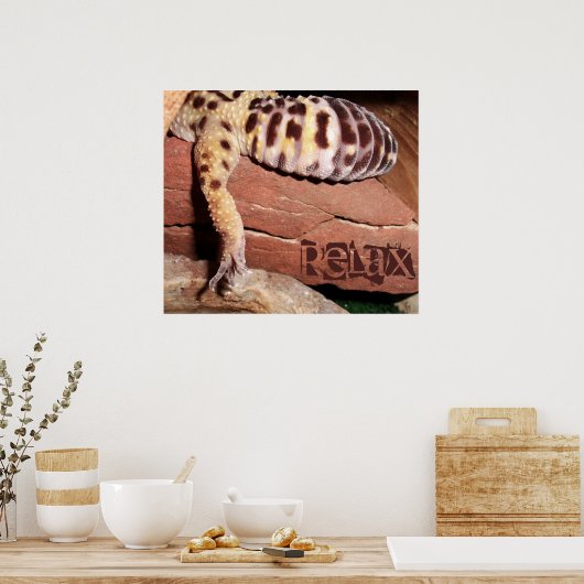 Poster "Relax" Léopard Léopard Gecko (Cuisine)