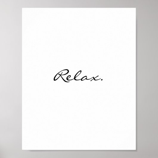 Poster Relax minima de la typographie moderne (Devant)