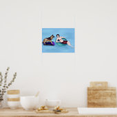Poster Relaxation dans la piscine (Cuisine)