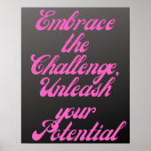 Poster Relever le défi Inspirational Pink Chalk (Devant)