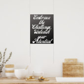 Poster "Relever le défi - Typographie motivationnelle (Cuisine)