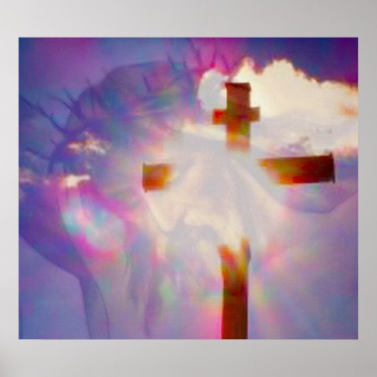 Poster religieux de Pâques - Jésus et Croix (Devant)