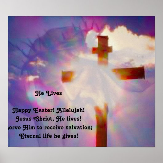 Poster religieux de Pâques - Jésus et Croix (Devant)