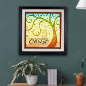Poster Religieux Toutes Les Choses Christ Joli Arbre