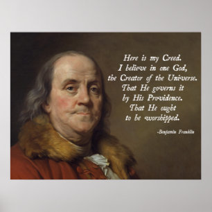 Poster Religion de Benjamin Franklin