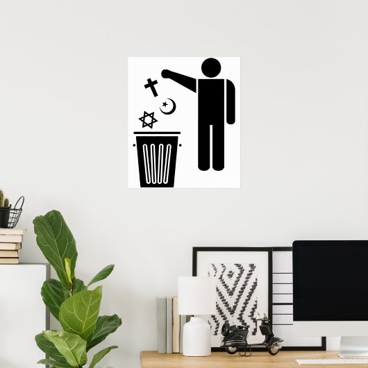 Poster Religion Déchetbin (Bureau à domicile)