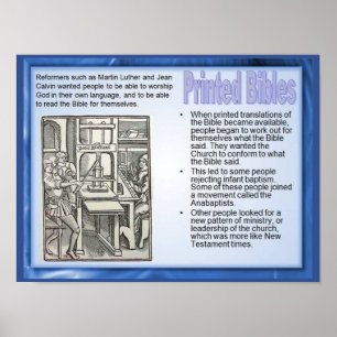 Poster Religion, Histoire, Réforme Bibles imprimées