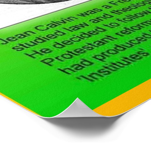 Poster Religion, Histoire Réforme "John Calvin" (Coin)