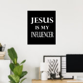 Poster Religion - Jésus est mon influenceur (Bureau à domicile)