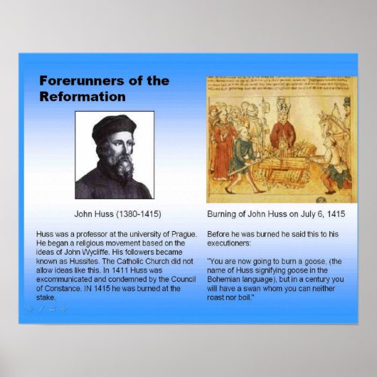 Poster Religion, Réforme chrétienne, "John Huss" (Devant)