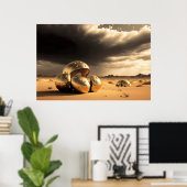 Poster Reliques extraterrestres dans le désert (Bureau à domicile)