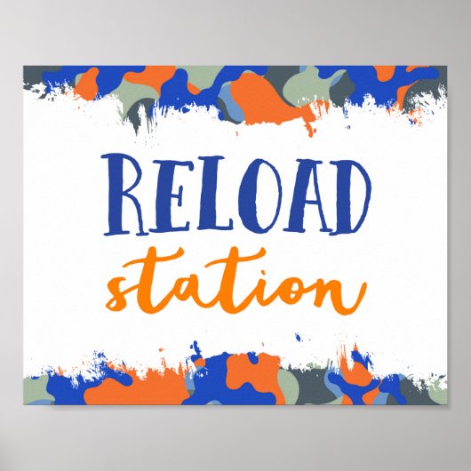 Poster Reload Station Sign | Dart Gun Party (Devant)