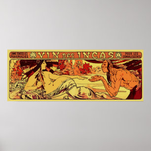 Poster Remake d'Alphonse Mucha de vin d'Inca horizontal