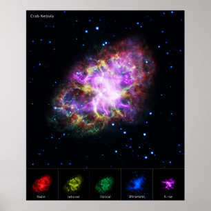 Poster Rémanent de supernova de la nébuleuse du Crabe, co