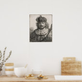 Poster Rembrandt - Autoportrait Avec Sabre Élevé 1634 (Cuisine)