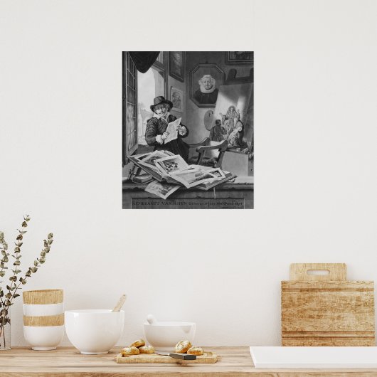 Poster Rembrandt dans son studio (Cuisine)