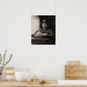 Poster Rembrandt - Dessin Autoportrait À La Fenêtre (Cuisine)