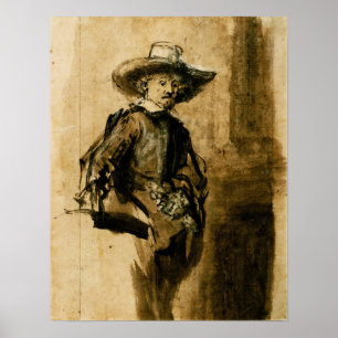 Poster Rembrandt - Étude Pour L'Un Des Syndics Volkert Ja