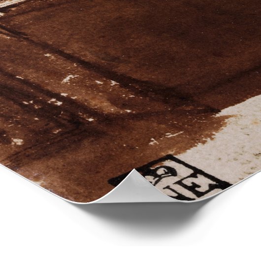 Poster Rembrandt - Ferme dans la lumière et l'ombre (Coin)