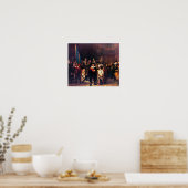 Poster Rembrandt Harmenszoon van Rijn - Veille nocturne (Cuisine)