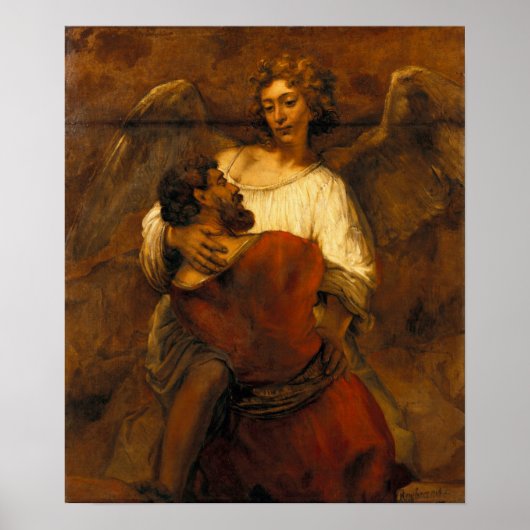 Poster Rembrandt - Jacob lutte avec l'ange (Devant)