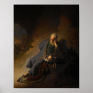 Poster Rembrandt - Jeremiah Pleure La Destruction De Jeru