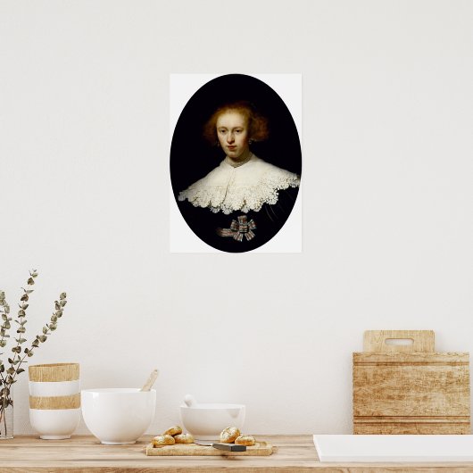 Poster Rembrandt - Jeune Femme (Cuisine)