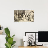 Poster Rembrandt - Juifs dans la synagogue (Bureau à domicile)