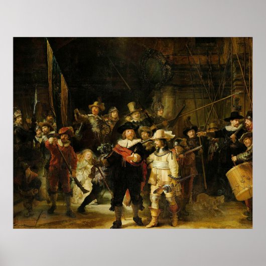 Poster Rembrandt - La Veille Nocturne (Devant)