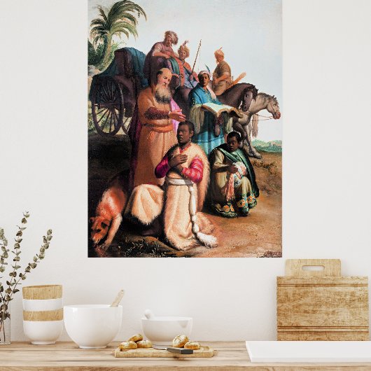 Poster Rembrandt - Le baptême de l'eunuque, (Cuisine)