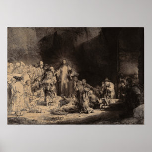 Poster Rembrandt - Le Christ prêcheur, Cent Guilder Prin