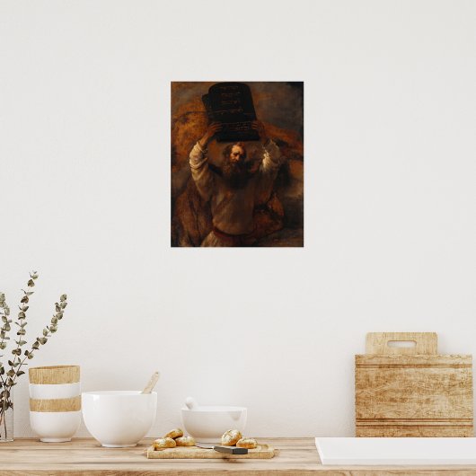 Poster Rembrandt - Moïse Avec Dix Commandements (Cuisine)