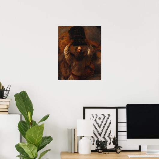 Poster Rembrandt - Moïse Avec Dix Commandements (Bureau à domicile)