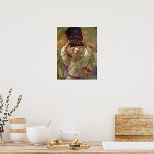 Poster Rembrandt - Moïse avec les commandements (Cuisine)