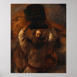 Poster Rembrandt - Moïse avec les dix commandements
