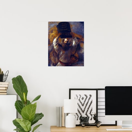 Poster Rembrandt Moses with the Ten Commandments (Bureau à domicile)