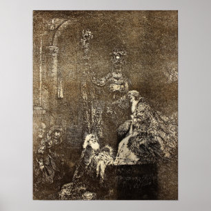 Poster Rembrandt - Présentation au Temple dans le style s