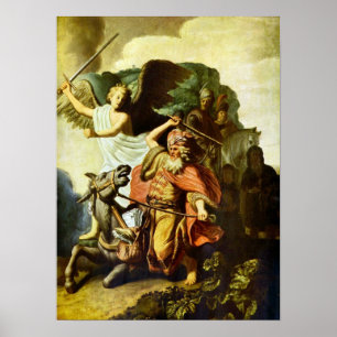 Poster Rembrandt - Prophète Balaam et l'âne