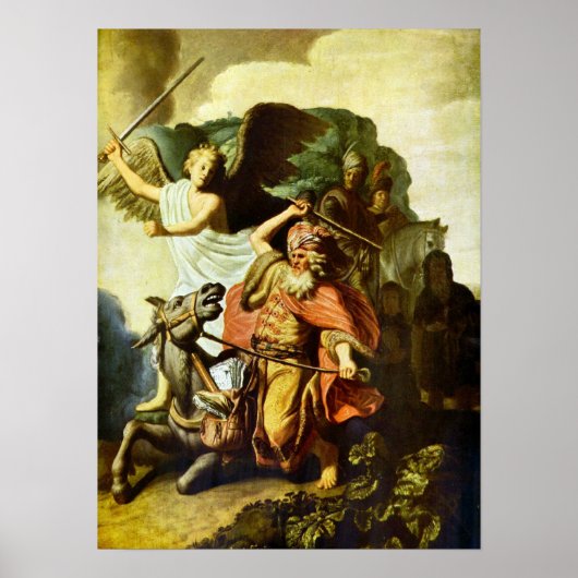 Poster Rembrandt - Prophète Balaam et l'âne (Devant)