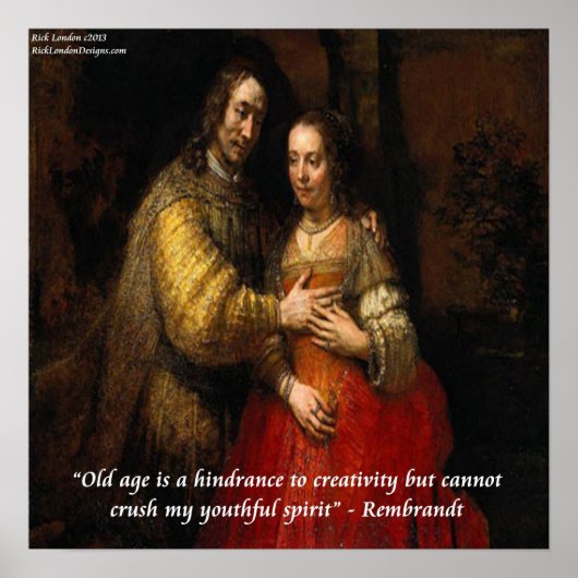 Poster Rembrandt "The Jewish Bride" & Citation célèbre Po (Devant)