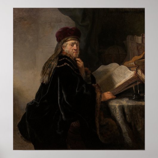 Poster Rembrandt - Un érudit dans son étude (Devant)