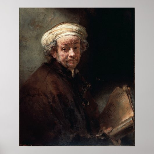 Poster Rembrandt Van Rijn, Autoportret (Devant)