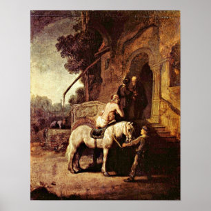Poster Rembrandt Van Rijn - le bon Samaritain
