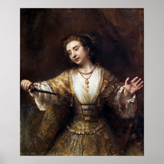 Poster Rembrandt van Rijn Lucretia (Devant)