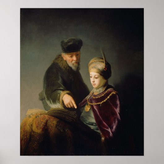 Poster Rembrandt - Young Scholar and His Tutor (Devant)