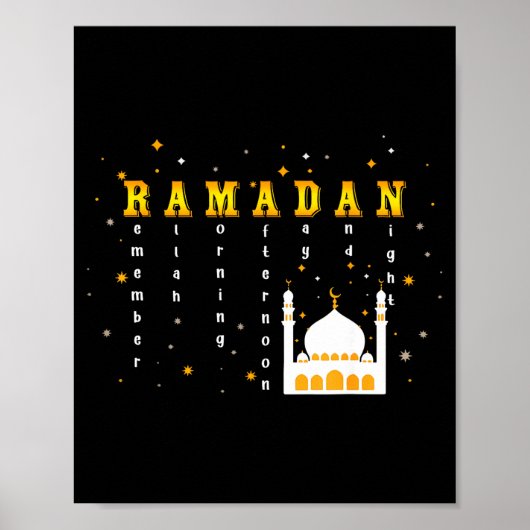 Poster Remember Allah Ramadan Mubarak Kareem  (Devant)