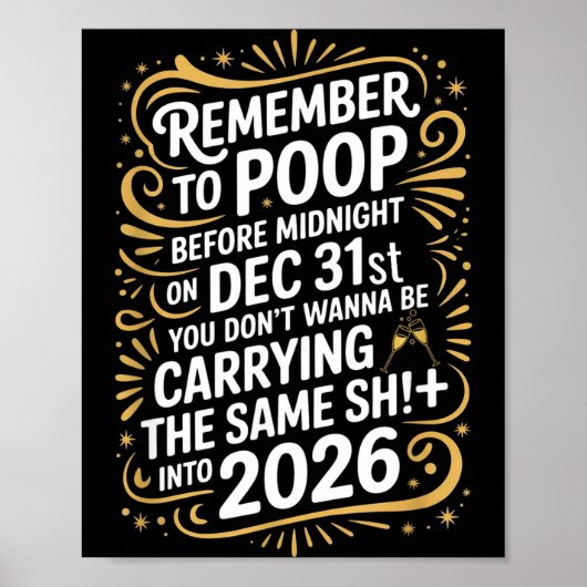 Poster Remember To Op Before Midnight Funny New Year Tee  (Devant)